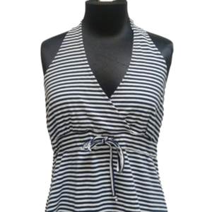 Navy and White HALTER Dress Size Large